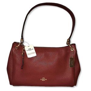 NWT Wine Red Pebbled Leather Handbag Crossbody Small Mia 2019 Strap Fob 🎉